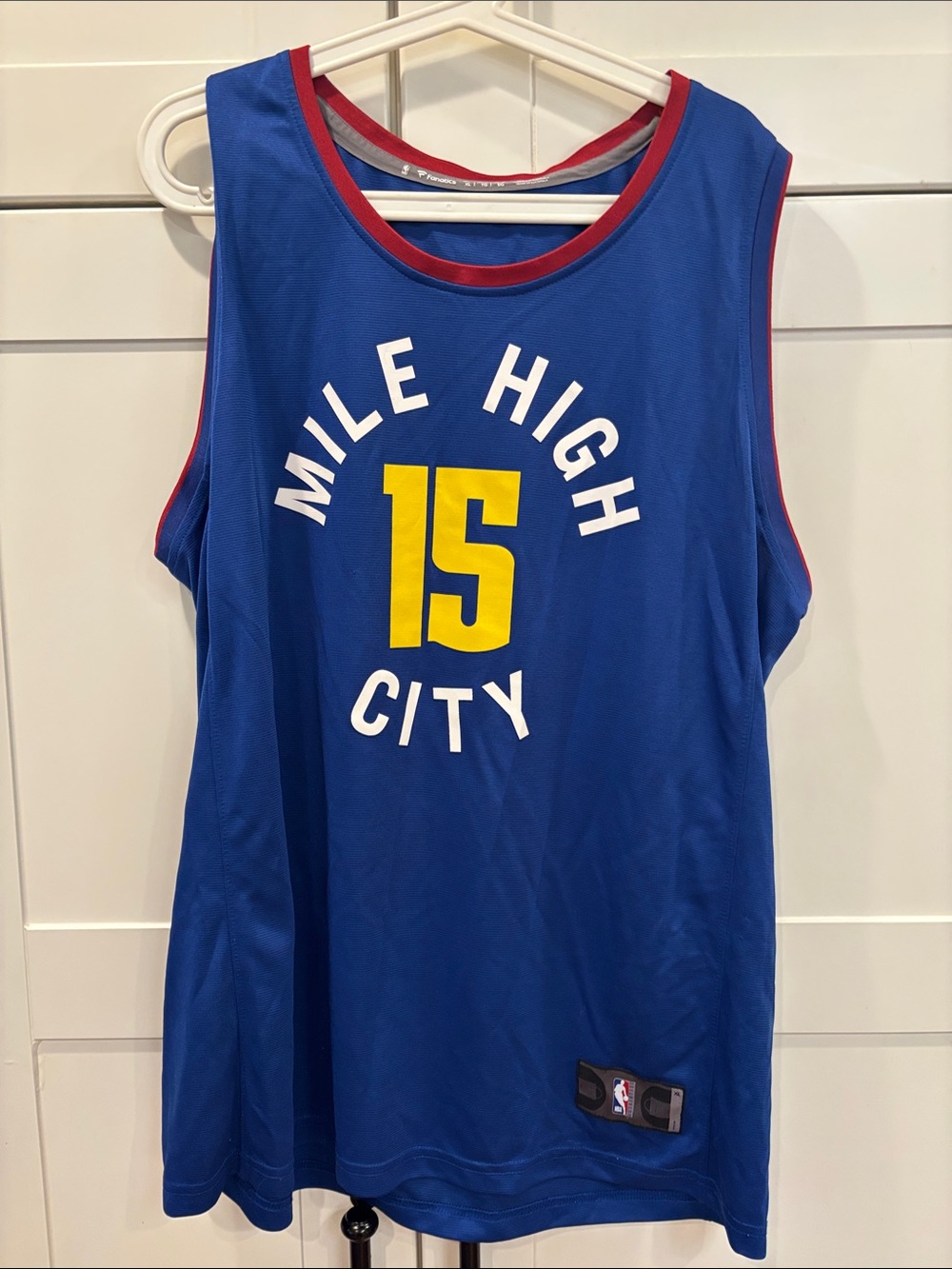 Fanatics Blue Mile High City #15 Basketball Jersey with Yellow Accents